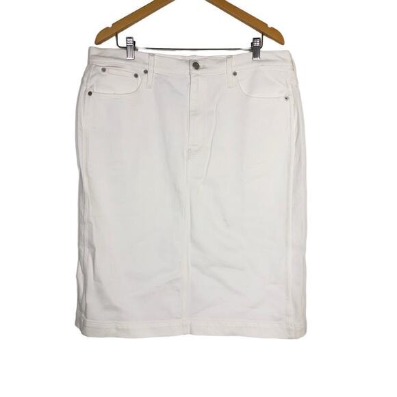 J. Crew Skirt Jean Denim A-Line Pencil Midi 5-Pocket Design White NWT Size 16 - Picture 5 of 11